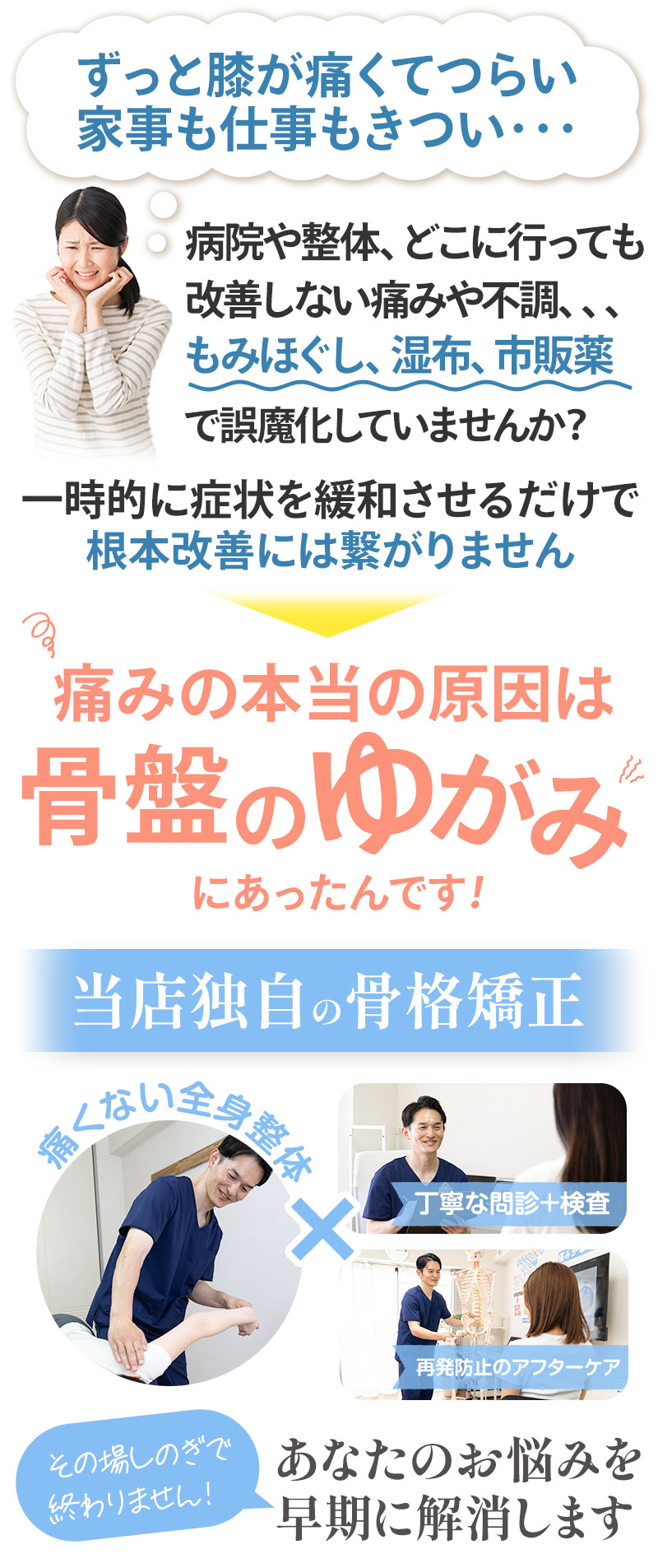 膝:骨盤が原因です